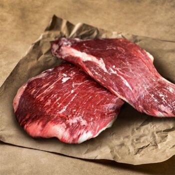 Photo of Brant Lake Wagyu falnk steak on butcher paper